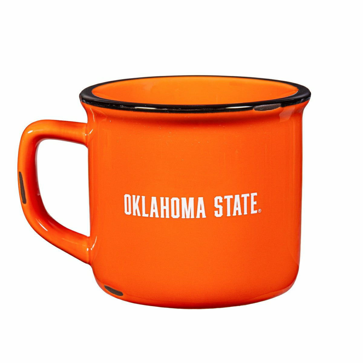 Team Sports America Essential - Oklahoma State University Ceramic Camp Cup with Enamel Finish, 14oz