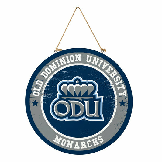 Team Sports America Recommended - Old Dominion University Round Door Décor with Hanging Rope, 18x18
