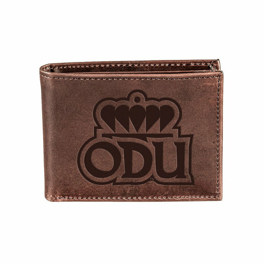 Team Sports America Everyday - Old Dominion University, Bi-Fold Wallet, Brown, CH, 100% Genuine Leath