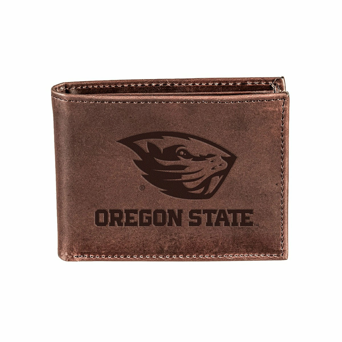 Team Sports America Classic - Oregon State University, Bi-Fold Wallet, Brown, CH, 100% Genuine Leath