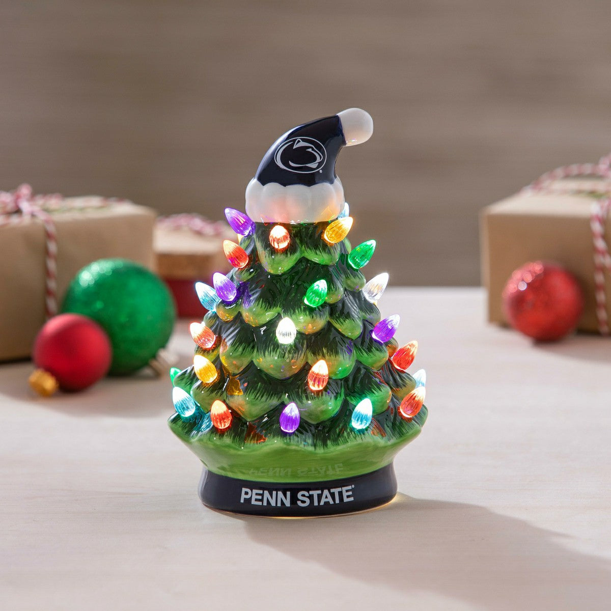 Team Sports America Best Seller - 8" LED Ceramic Christmas Tree, Penn State