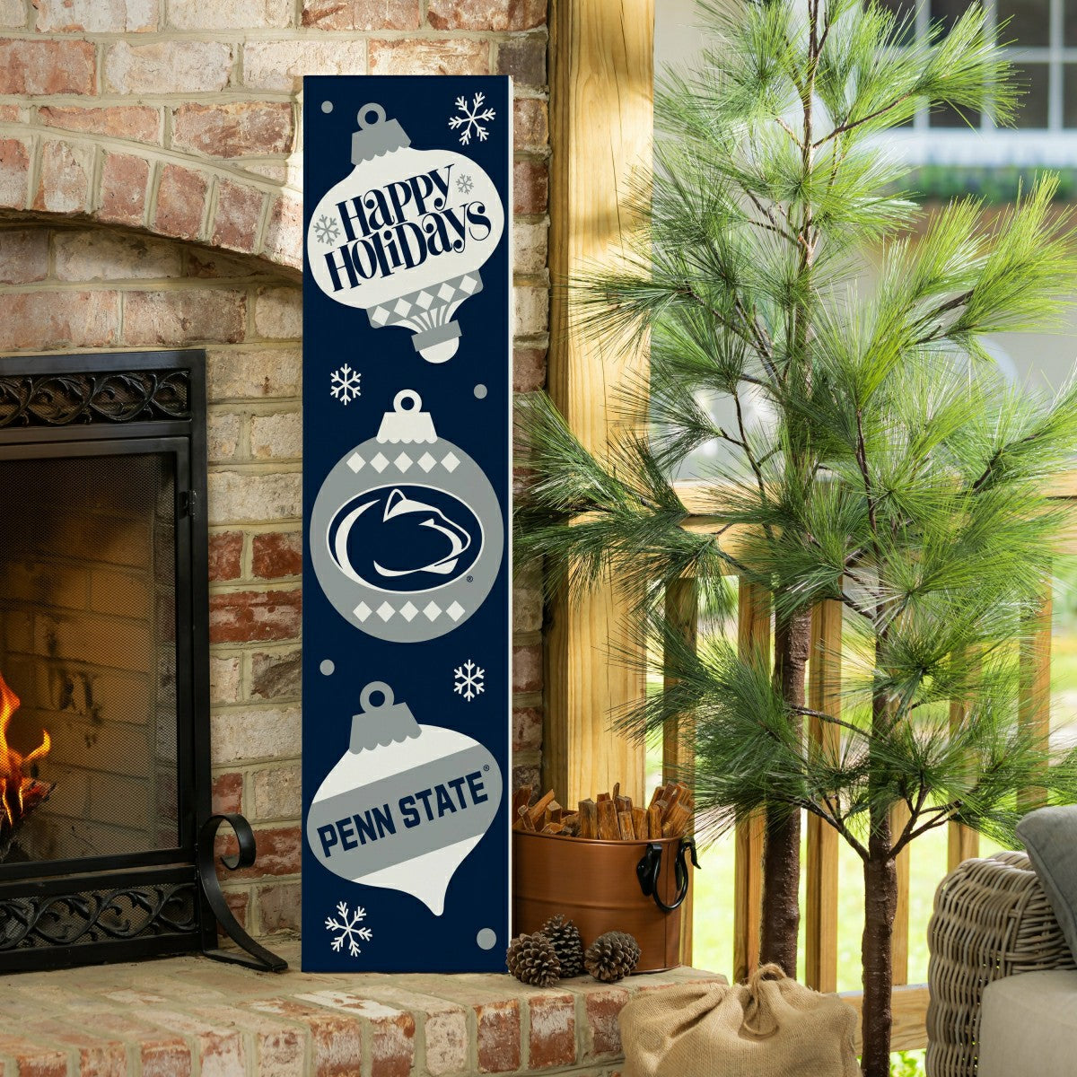 Team Sports America Everyday - 47" Double Sided Leaner, Penn State, Christmas