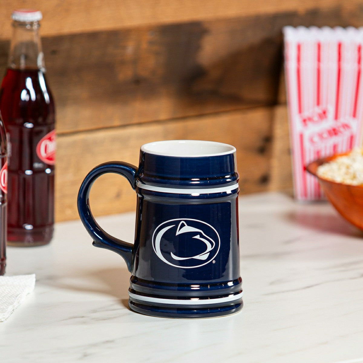 Team Sports America Essential - Penn State Ceramic Stein Cup, 24oz