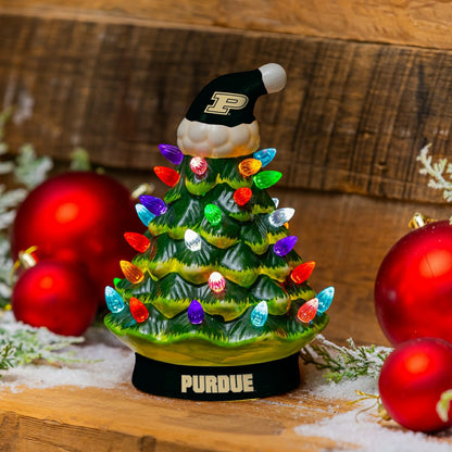 Team Sports America Classic - Purdue University 8" LED Ceramic Christmas Tree