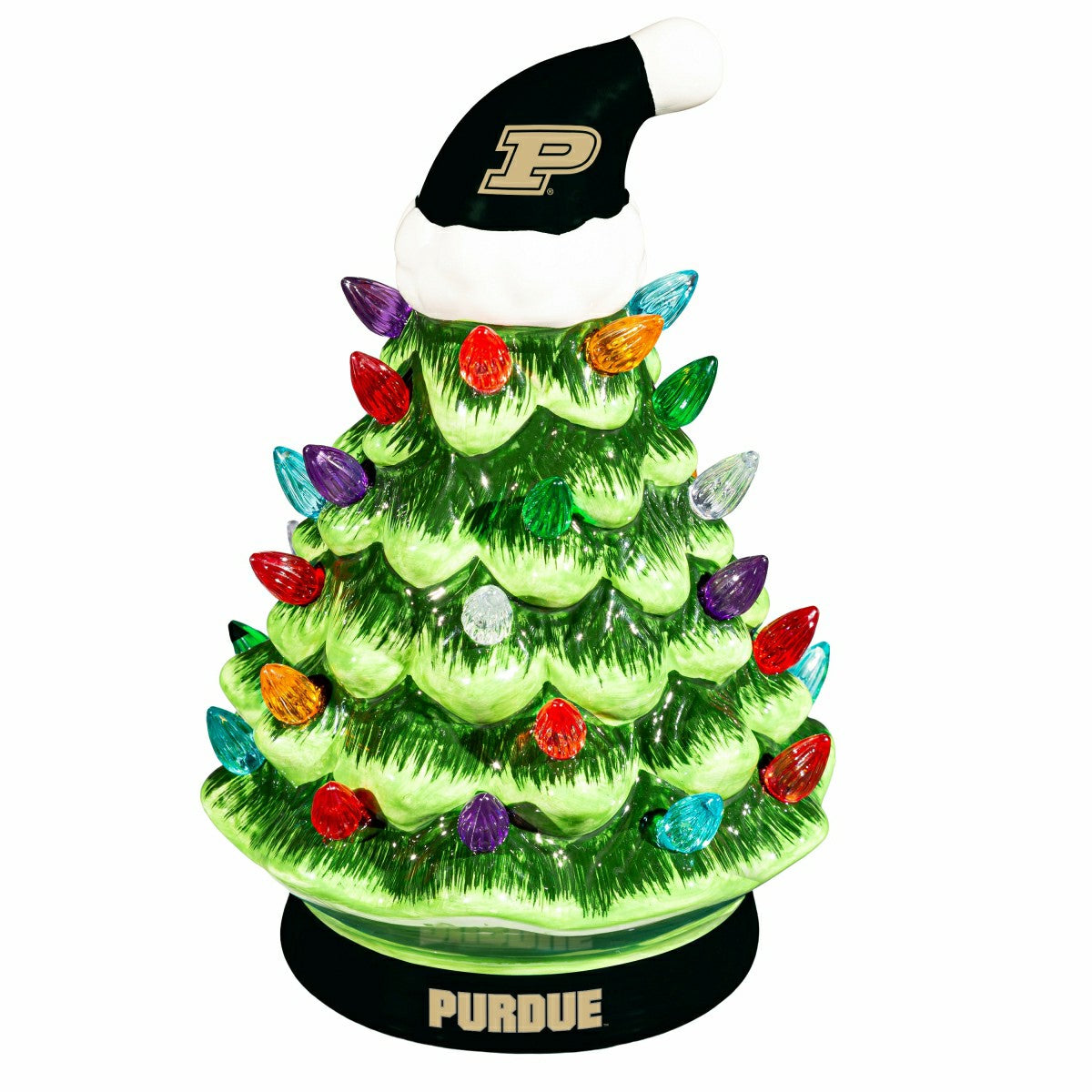Team Sports America Classic - Purdue University 8" LED Ceramic Christmas Tree