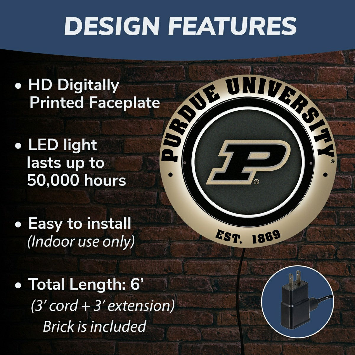Team Sports America Trending - Purdue University, Metal Lite, Round