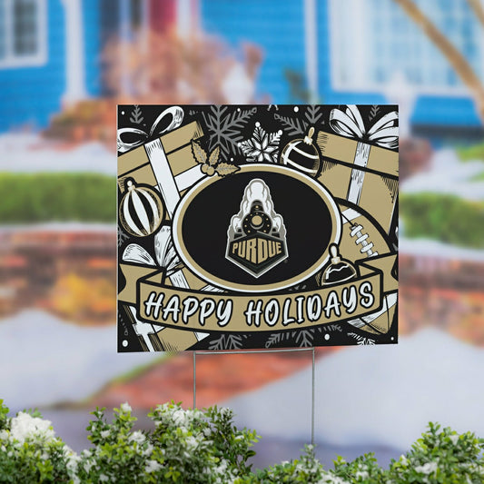 Team Sports America Signature - Purdue University Yard Sign, Holiday