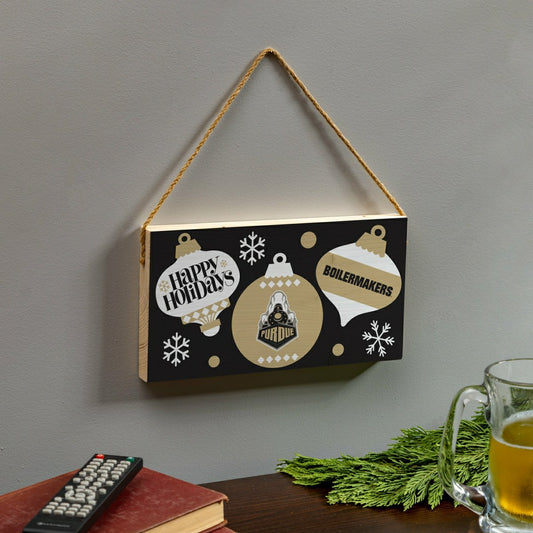 Team Sports America Value - Purdue University Holiday Wood Wall Sign, 6x11