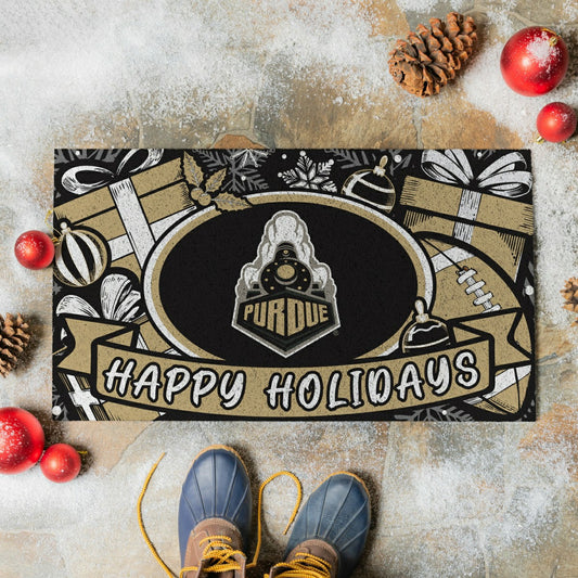 Team Sports America Exclusive - Purdue University Holiday PVC Mat, 28"x16"