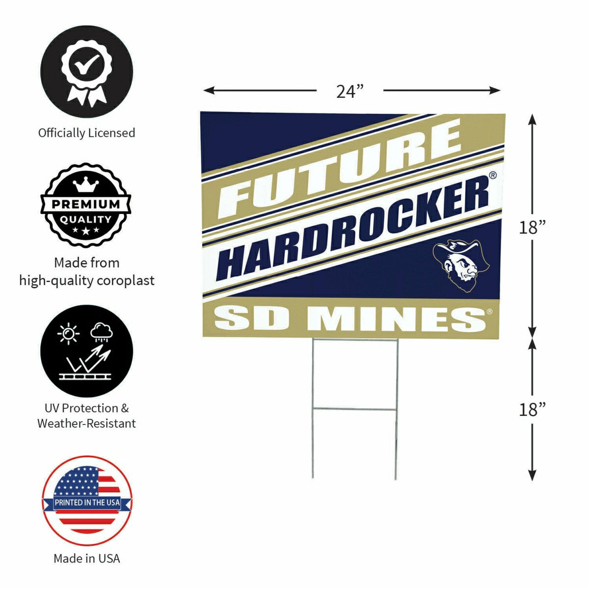Team Sports America Best Seller - South Dakota School of Mines & Technology Coroplast Yard Sign, Future