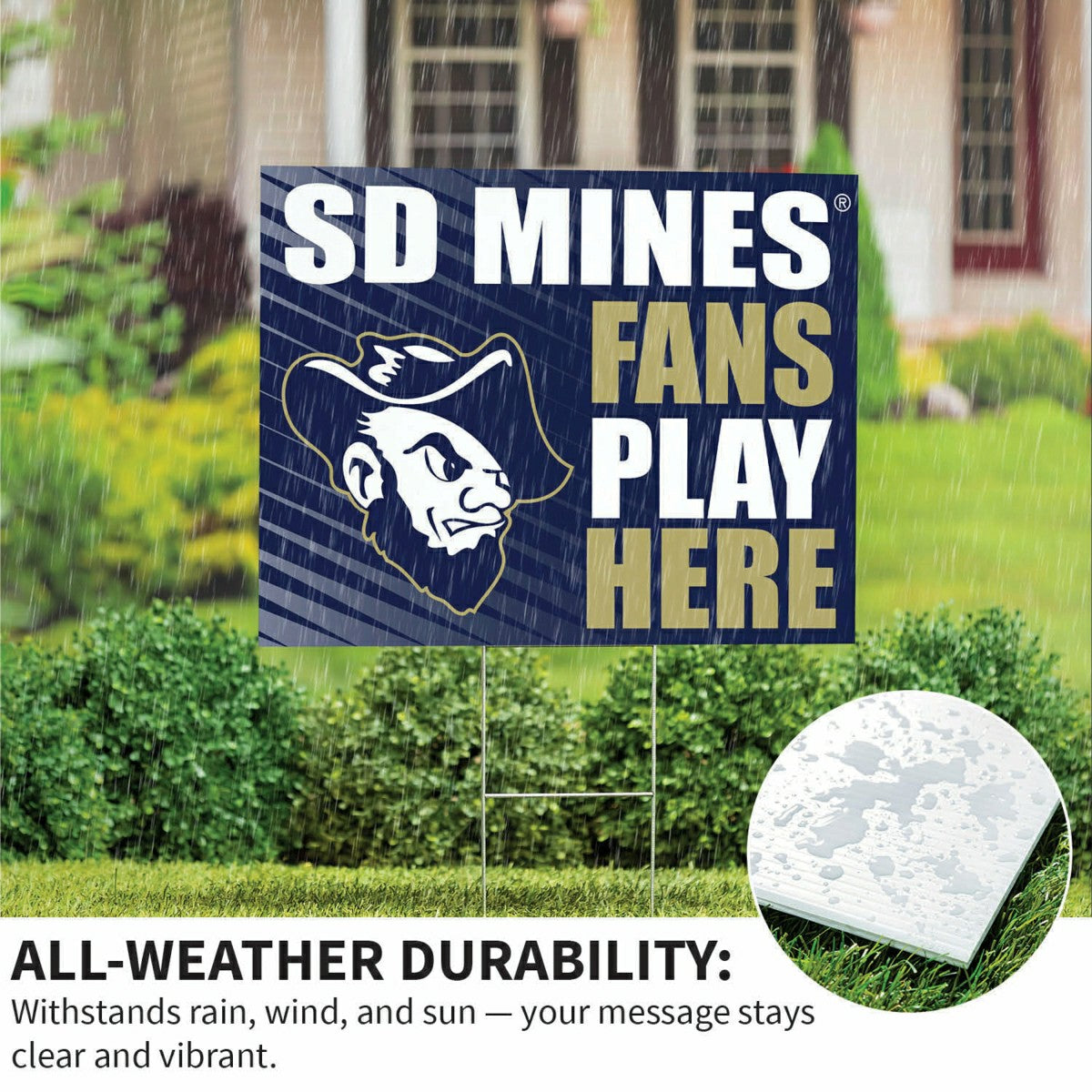 Team Sports America Recommended - South Dakota School of Mines & Technology Coroplast Yard Sign "Fans Pl