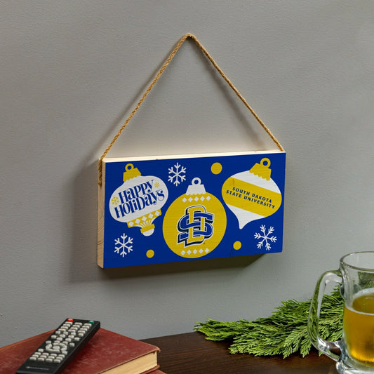 Team Sports America Recommended - South Dakota State University Holiday Wood Wall Sign, 6x11