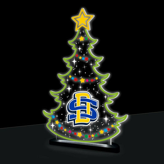 Team Sports America Recommended - South Dakota State University College Holiday Tree Desklite LED Decor