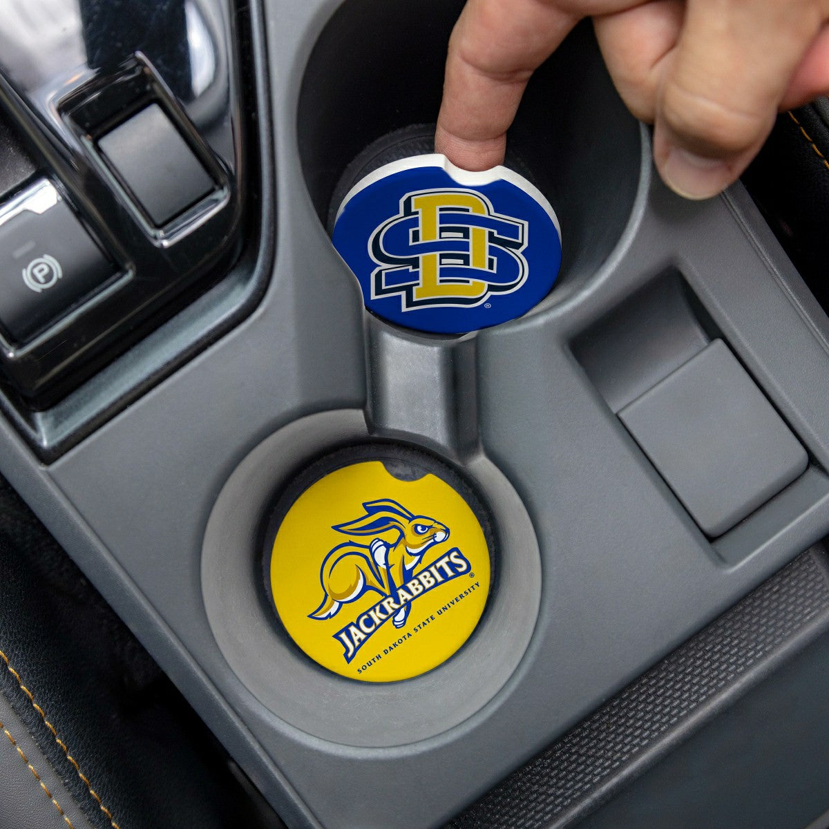 Team Sports America Exclusive - South Dakota State University Car Coaster Set, 2pc
