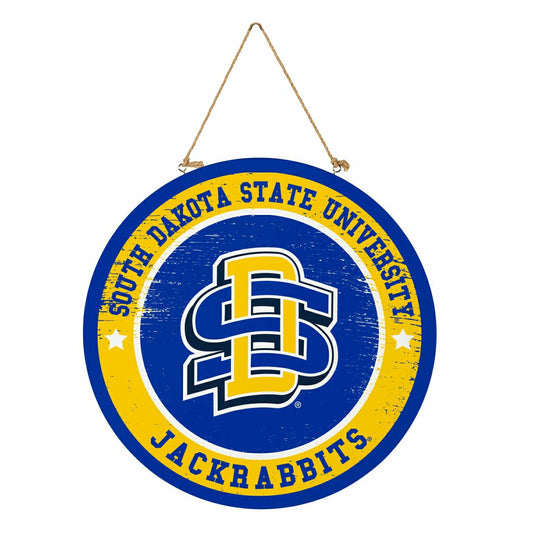 Team Sports America Value - South Dakota State University Round Door Décor with Hanging Rope, 18x1