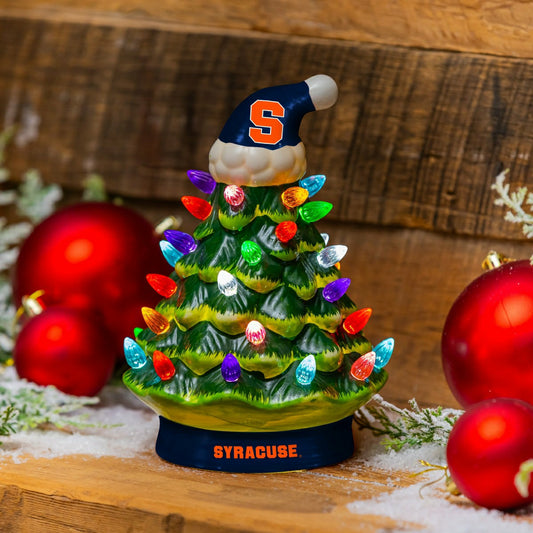 Team Sports America Everyday - Syracuse University 8" LED Ceramic Christmas Tree