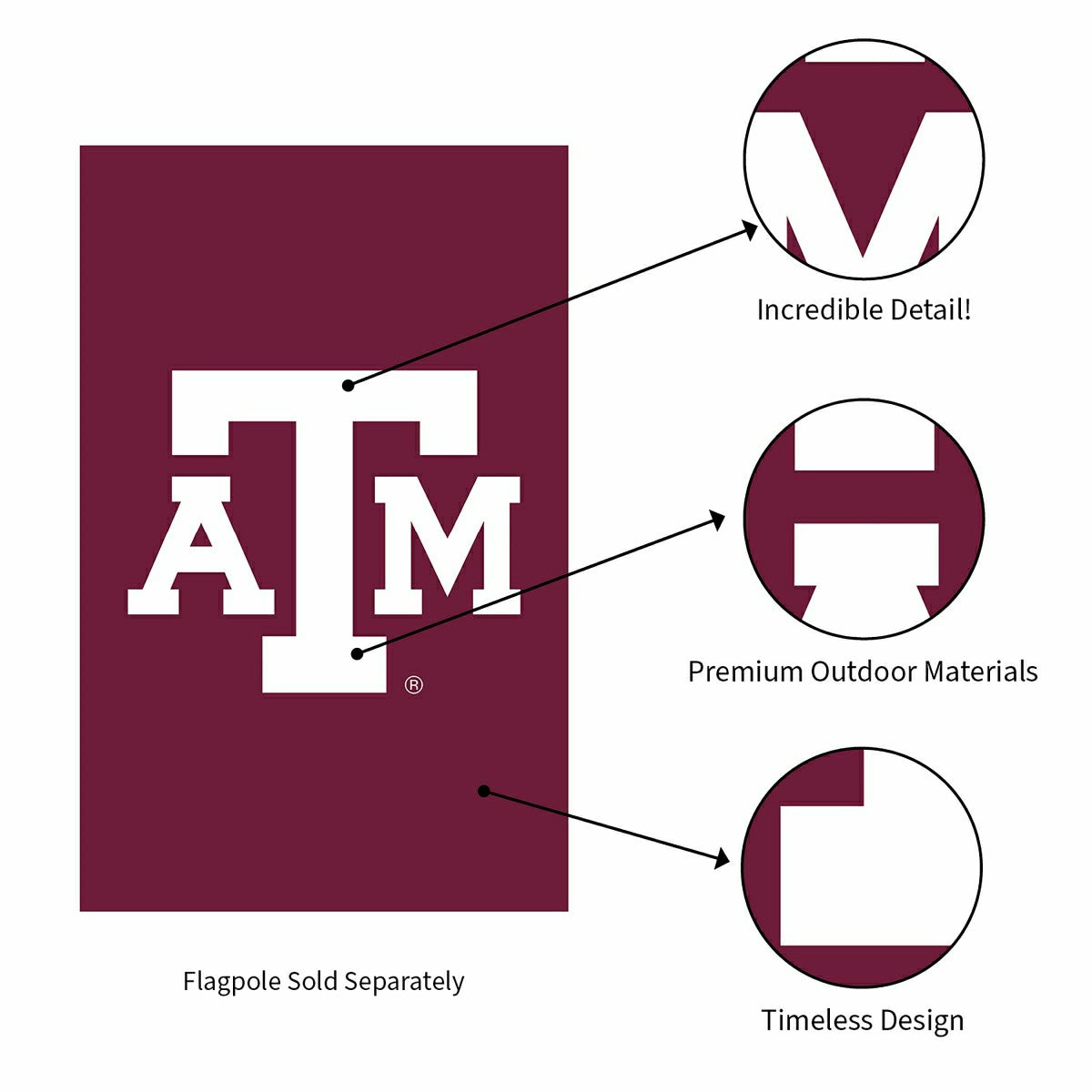 Team Sports America Value - Applique Flag, Reg, Texas A&M