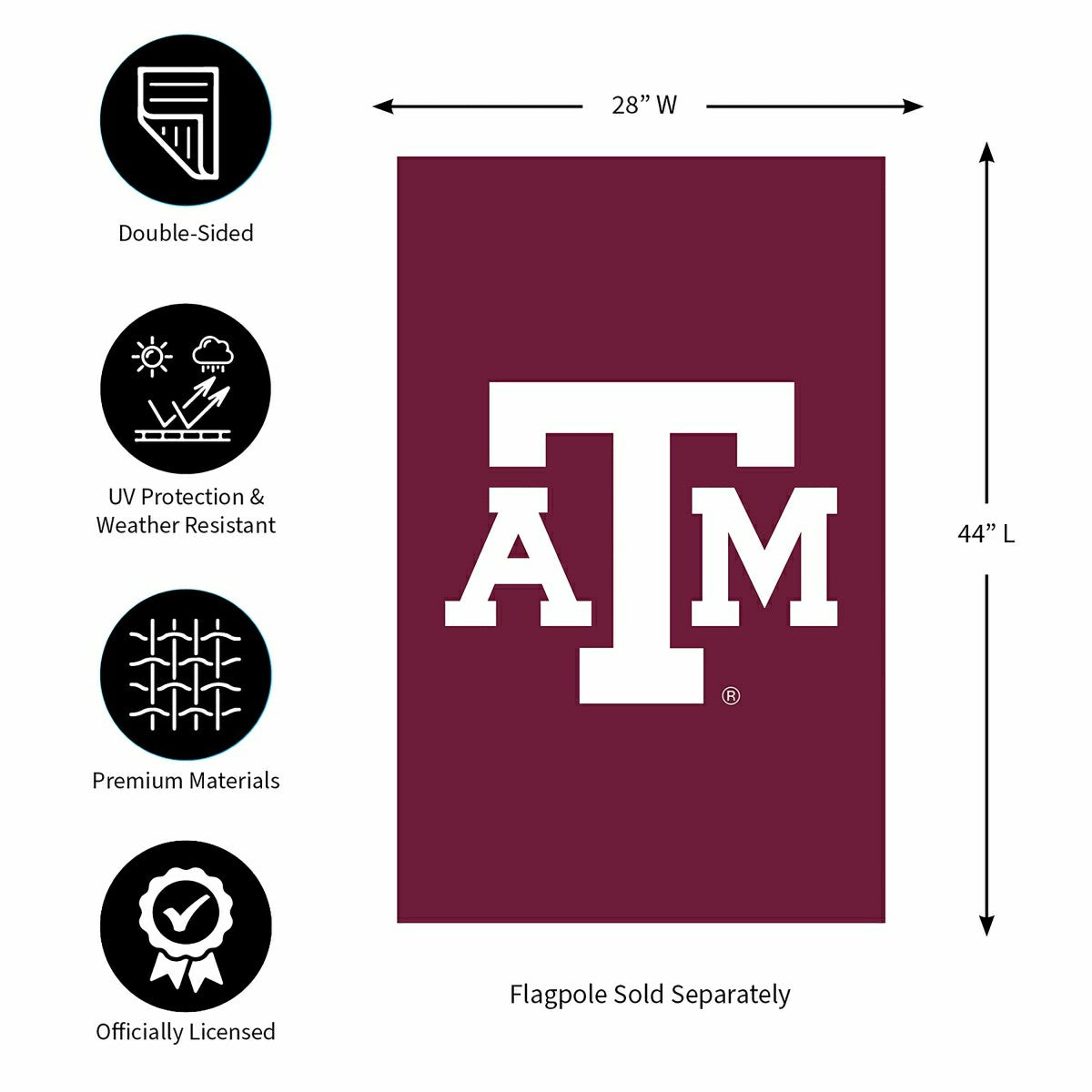 Team Sports America Value - Applique Flag, Reg, Texas A&M