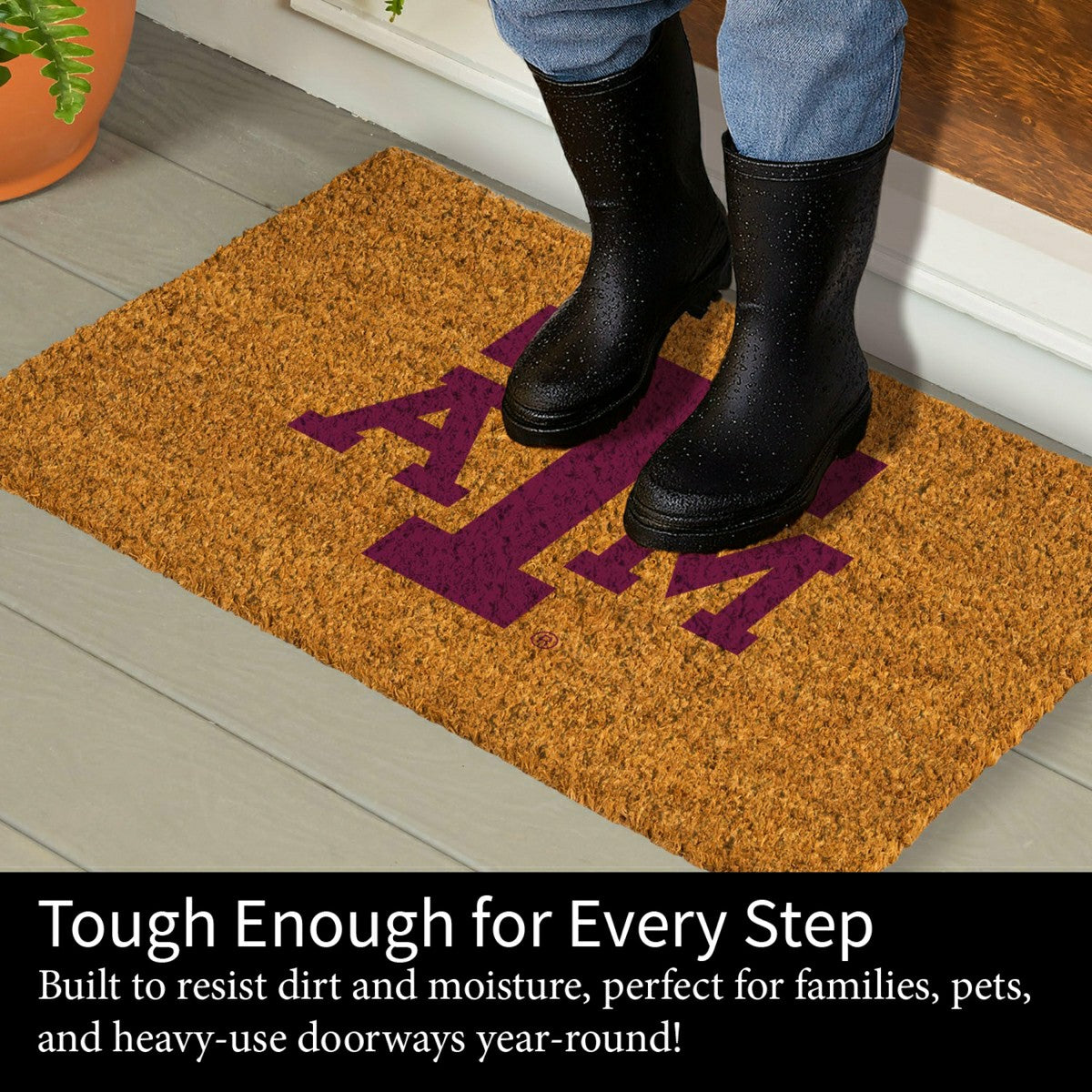 Team Sports America Best Seller - Coir Mat, 16"x28", Texas A&M