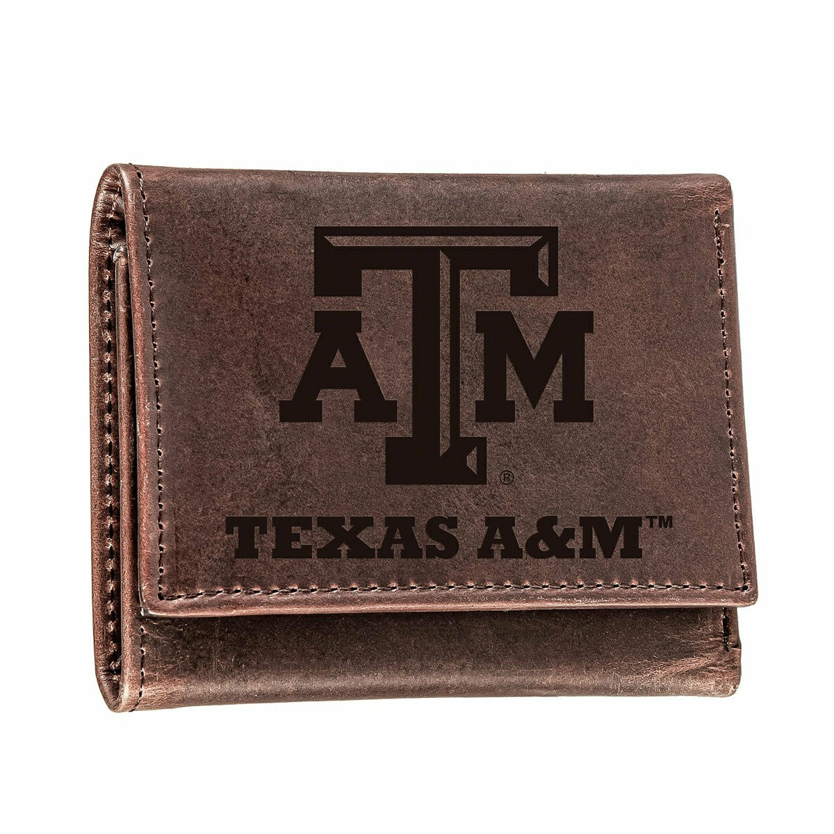 Team Sports America Everyday - Texas A&M, Tri-Fold Wallet, Brown, CH, 100% Genuine Leather
