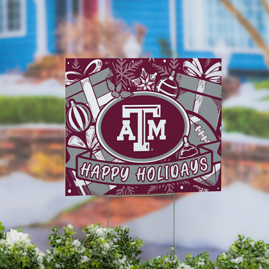 Team Sports America Signature - Texas A&M Yard Sign, Holiday