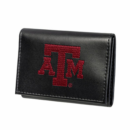 Team Sports America Everyday - Texas A&M Black Tri-Fold Embroidered Wallet w/ RFID Blocking