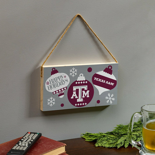 Team Sports America Best Seller - Texas A&M Holiday Wood Wall Sign, 6x11