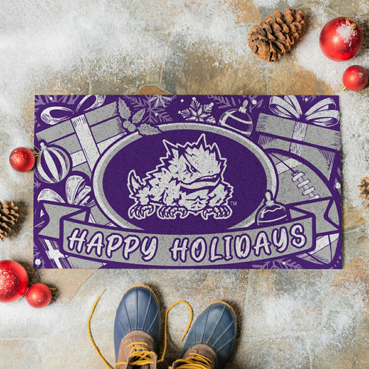 Team Sports America Exclusive - Texas Christian University Holiday PVC Mat, 28"x16"