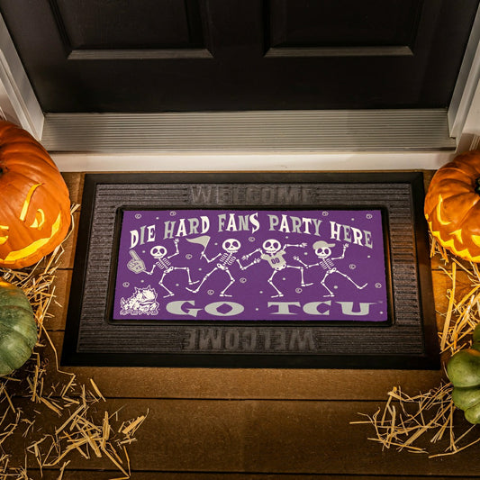 Team Sports America Signature - Texas Christian University Flocked Coir Halloween Sassafras Switch Mat