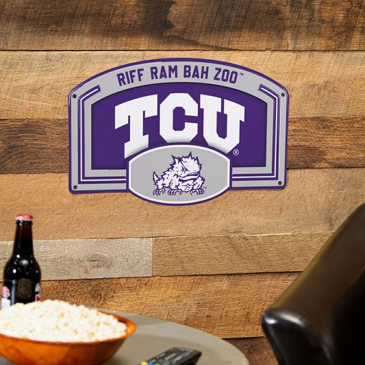 Team Sports America Classic - Texas Christian University USA Embossed Steel Wall Sign, 11" x 17"