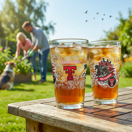 Team Sports America Trending - Texas Tech University 16oz Glass pint, Set of 2