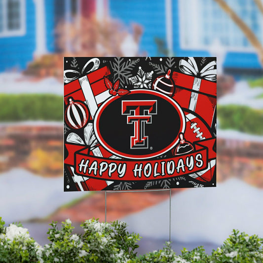 Team Sports America Signature - Texas Tech University Yard Sign, Holiday
