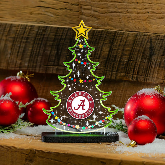 Team Sports America Signature - University of Alabama College Holiday Tree Desklite LED Decor