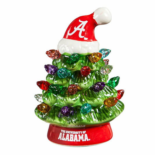 Team Sports America Everyday - 4" Mini LED Tabletop Christmas Tree, Set of 2, University of Alabama