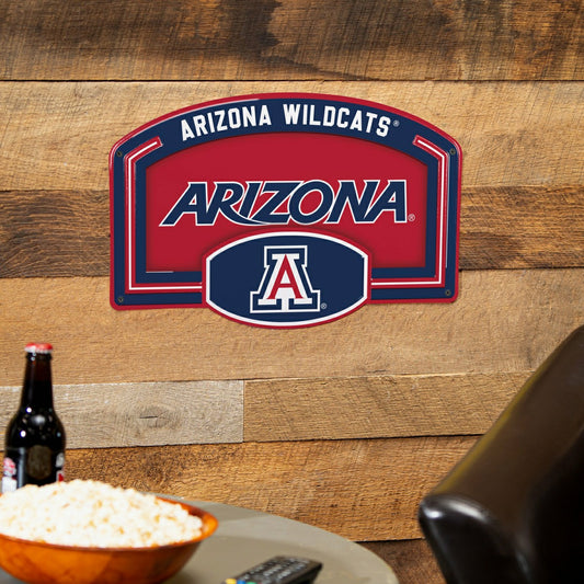 Team Sports America Everyday - University of Arizona USA Embossed Steel Wall Sign, 11" x 17"