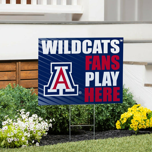 Team Sports America Recommended - University of Arizona Coroplast Yard Sign "Fans Play Here"