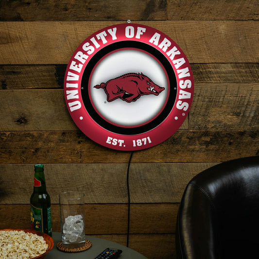 Team Sports America Trending - University of Arkansas, Metal Lite, Round
