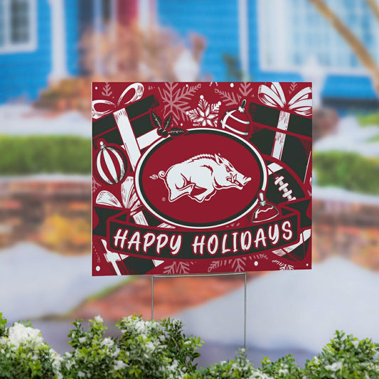 Team Sports America Classic - University of Arkansas Yard Sign, Holiday