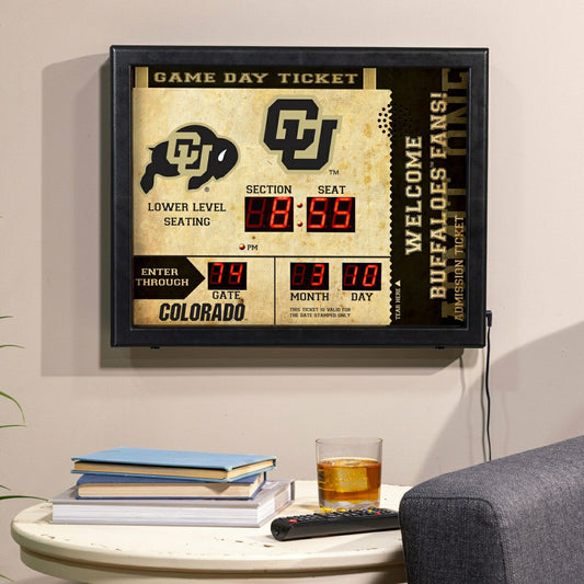 Team Sports America Recommended - Bluetooth Scoreboard Wall Clock, University of Colorado
