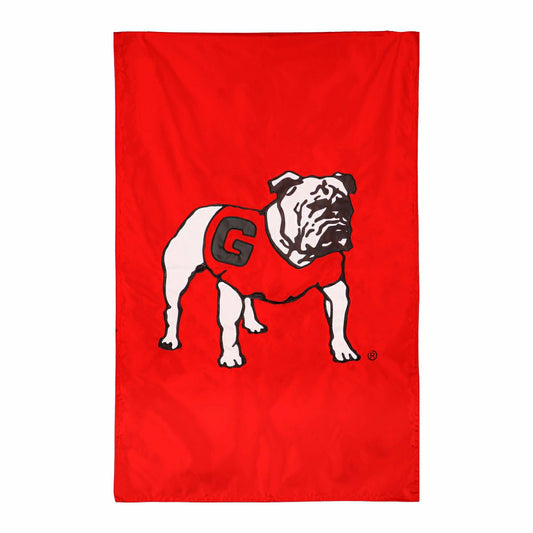 Team Sports America Exclusive - University of Georgia Alternate Bulldog Logo Red Applique Flag