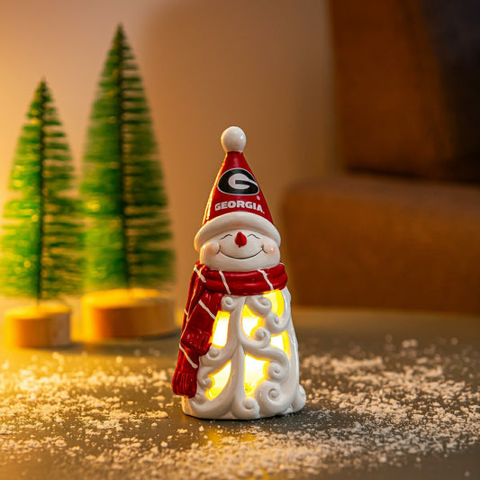 Team Sports America Best Seller - University of Georgia Snowman LED Statuary, 8"