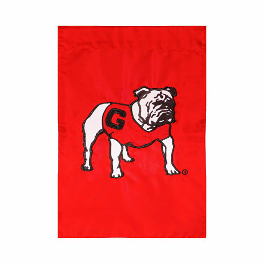 Team Sports America Essential - University of Georgia Alternate Bulldog Logo Applique Garden Flag