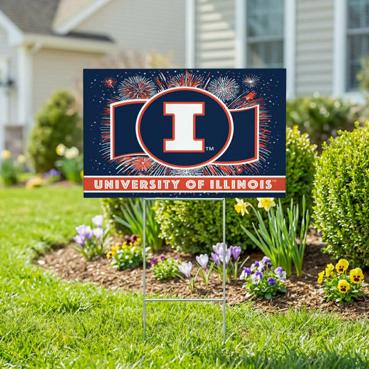 Team Sports America Recommended - University of Illinois Yard Sign, Patriotic