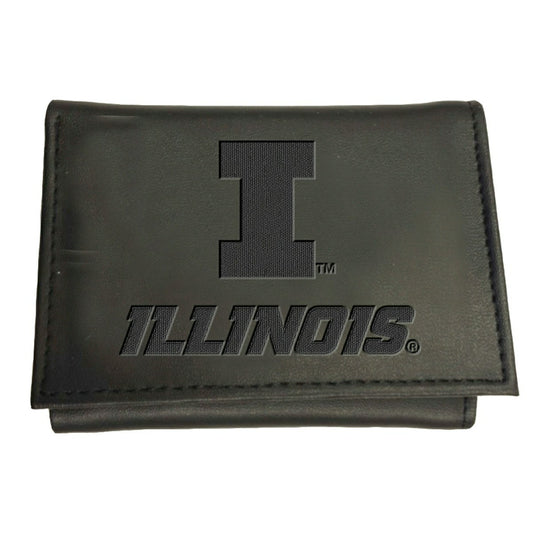Team Sports America Recommended - University of Illinois, Tri-Fold Wallet, Black