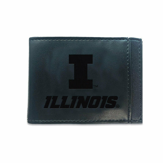Team Sports America Signature - Front Pocket Wallet w/ RFID Blocking, University of Illinois, Black