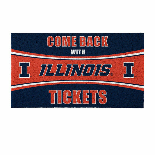 Team Sports America Everyday - 28" x 16" PVC Trapper Mat, Come Back with Tickets, University of Illin