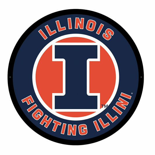 Team Sports America Value - LED Wall Decor, Round, University of Illinois