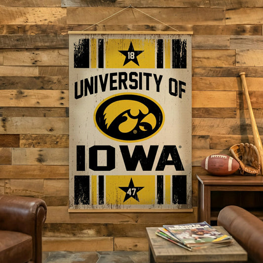 Team Sports America Everyday - University of Iowa, Canvas Wall Tapestry, Large, 54x36