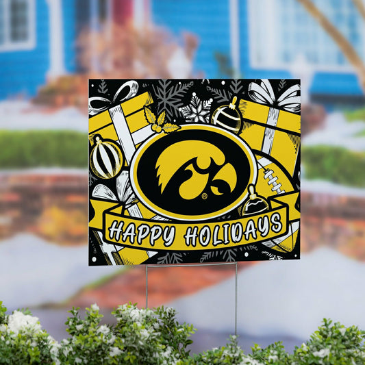 Team Sports America Value - University of Iowa Yard Sign, Holiday