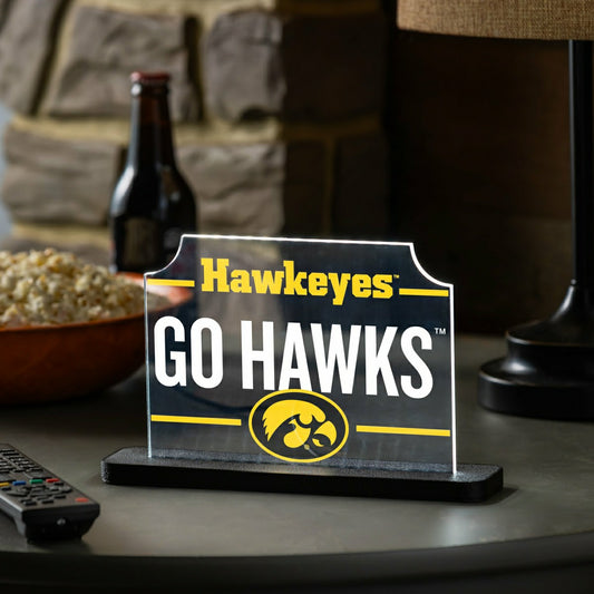 Team Sports America Value - University of Iowa College Rectangle Desklite LED Decor